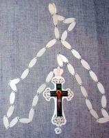 Крест архиерейский (бивень мамонта, резьба, роспись). Автор Г. А. Хазов.